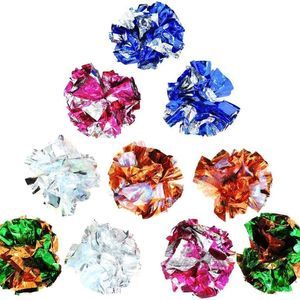 Andiker Cat Crinkle Balls, 2.36 Inches Colorful Cat Balls Chew and Chase Cat